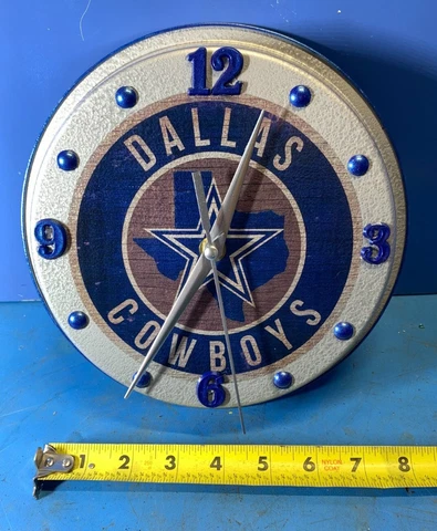 Dallas Cowboys Wallclock 8" Silent Sweep Mancave Workshop Mancave Gameroom Cover