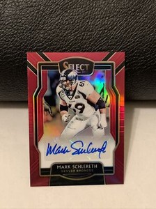 MARK SCHLERETH 2018 PANINI SELECT FOOTBALL AUTO AUTOGRAPH RED PRIZM SP#/49