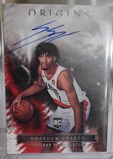 2022-23 origins shaedon sharpe on card rookie auto