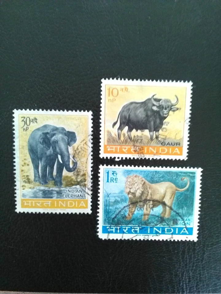 INDIA USED  STAMPS 1963 WILD LIFE PRESERVATION 10,30 & 1re SG472 & 4 & 6. - Image 1 of 1