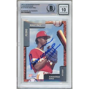 Pedro Martinez Signed 1992 Fleer Procards #716 RC Dodgers Beckett Auto 10 Slab - Picture 1 of 5