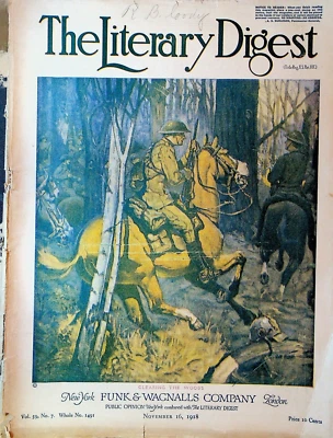 Literary Digest November 16 1918 WWI French Railroads YMCA Russian Church - Image 1 of 2