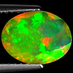 1.60 Ct Natural Ethiopian Faceted Opal Gemstone Multi Color Oval Cut - Picture 1 of 2