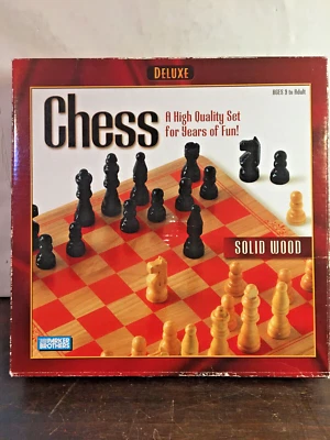 Juego de ajedrez de madera maciza de lujo, Parker Bros, caja abierta nueva Foto 1 de 4