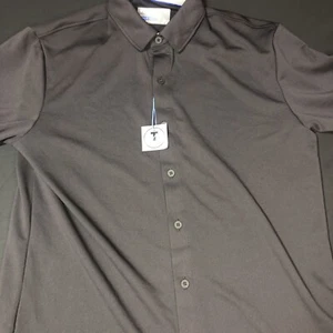 Twillory Hemd Herren LG schwarz sportlich Golf Polo Kurzarm Rugby durchgehender Knopf - Bild 1 von 8