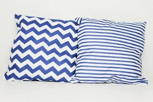 2pack baby pillows filled patterned cushions 4 pram cot bed navy chevron 1 year+ - Picture 1 of 1