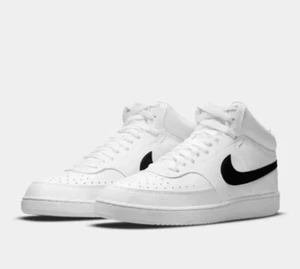 Size 13 - Nike Court Vision Next Nature Mid White Black - Picture 1 of 6