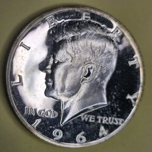 1964 Accented Hair Kennedy Half Dollar 50c PROOF Impaired Spots Uncirculated #B - Picture 1 of 6