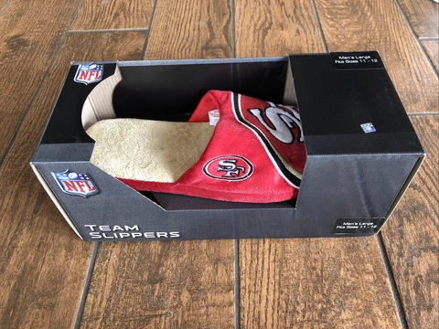 San Francisco 49ers Men's Slide Slippers, Size Large ( 11-12) NWT  NFL license Cover