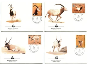 WWF E57 Niger 4 FDC 1985 Wild Animals Antelope - Picture 1 of 1
