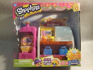 Shopkins Spin Mix Bakery Stand Playset With 2 Exclusive Shopkins BRAND NEW
