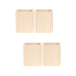 Natural Pen Rack Makeup Brushes Holder Wood Organize Box Pencil Holder Desk - Picture 1 of 12