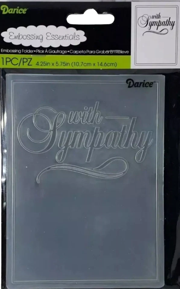 With Sympathy Bereavement Darice Embossing Folder 1218-121