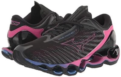 New Women's Mizuno Wave Prophecy 12 Running Shoes Size 8 Black/Pink 411388.9H9H - Image 1 of 4
