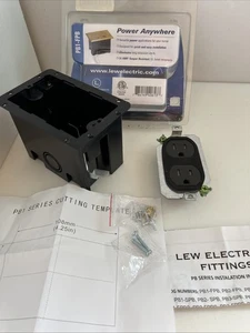 Lew Electric 1 Duplex 15A Power Plastic Floor Box NO Flip Lids - Picture 1 of 8