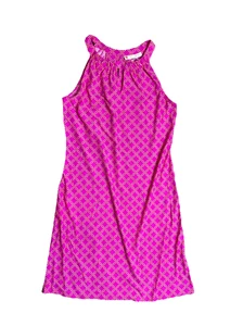 Jude Connally 228 $ Lisa Etuikleid Größe Small rosa orange Druck kurz Stretch - Bild 1 von 7