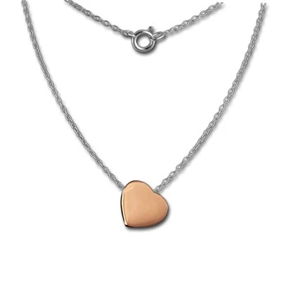 Silberdream Collana Cuore Argento Rosa 45cm Vero 925 Argento Dorato SDK8000E - Immagine 1 di 4