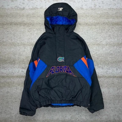 Chaqueta acolchada vintage años 90 Starter Florida Gators para hombre XL negra aislada de nailon Foto 1 de 4