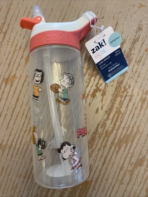 Zak! Peanuts 25oz Water Bottle Charlie Brown Lucy BPA Free Leak Proof New w/ Tag - Image 1 of 4