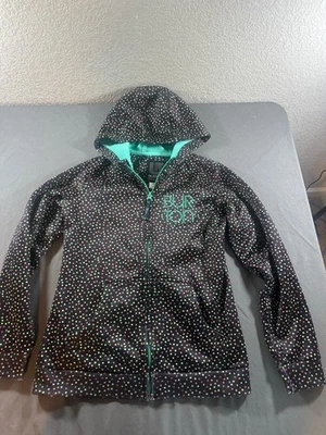 Burton DRYRIDE Youth Girls' Hoodie Jacket Large (14/16) Polka Dot Full Zip Black - Image 1 of 3