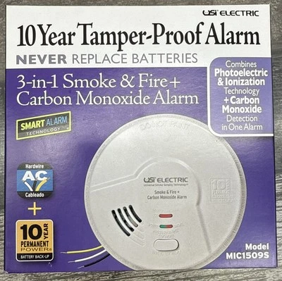 USI ELECTRIC 10 Year Tamper-Proof Alarm NEVER REPLACE BATTERIES