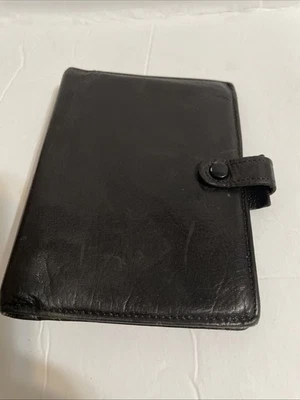 Genuine Leather filofax 4 Rings Personal planner Organizer Bifold Wallet 5.5”X4” - Image 1 of 4