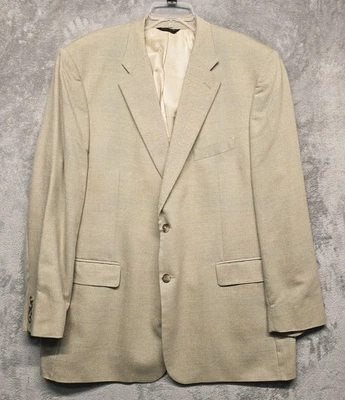 Chaqueta Abrigo Deportivo Brooks Brothers 346 Blazer Para Hombre 50L Beige 2 Botones Lana Seda Foto 1 de 4