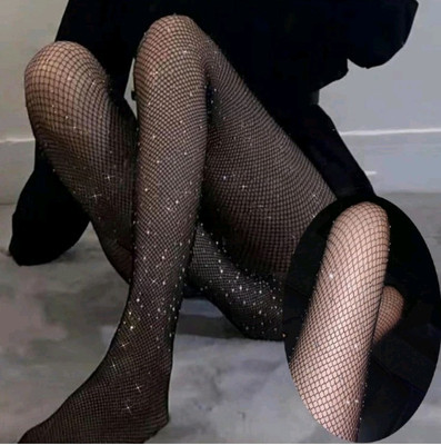 Calze A Rete Con Brillantini E Strass - Collant Sexy Donna Per Feste, Halloween E Cosplay - Foto 8