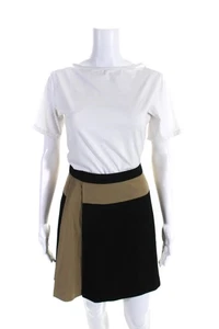 Club Monaco Women's Hook Closure Color Block Flare Lined Mini Skirt Size 8 - Picture 1 of 7