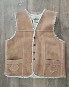 Gilet vintage messicano in pelle taglia 40 MEDIA uomo foderato western cowboy. - Foto 1 di 8
