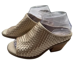 Bella Vita Größe 6WW breite lässige gewebte Peeptoe-Pantoletten Holzblockabsatz Damen - Bild 1 von 10