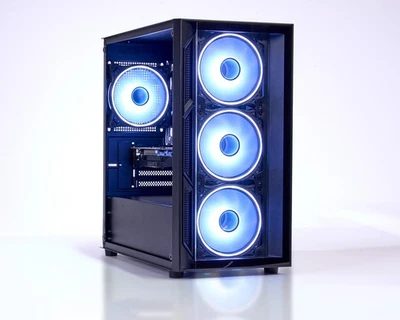 Gaming PC Intel i7 NVIDIA RTX 3050 32GB RAM 1TB SSD Windows 11 WiFi Black - Image 1 of 4