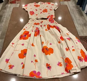 Free People Ivory Floral Maxi Skirt and Ruched Top Set Size M - Picture 1 of 14