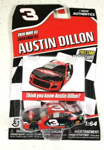 Austin Dillon #3 DOW Chevrolet Camaro 2020 Wave 3 Nascar Authentics Diecast 1/64 - Image 1 of 1