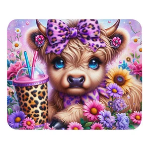 Cute Highland Cow Leopard Mouse pad - Afbeelding 1 van 1