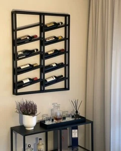 Wine Rack Metal, Steel Wine Rack, Industrial Wine Rack, Wine Storage 10 Bottles - Picture 1 of 1
