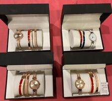 Lot Of 4 Doea Klein Watch Gift Sets With Bangle  - red, beige, pink