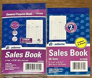 Sales Book, 2-Part, Carbonless, General Purpose , White/Canary, 4-11/32 X 5- - Picture 1 of 4