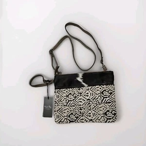 Myra Tasche Hair On and Canvas Baumwollteppich Umhängetasche Handtasche Boho Neu mit Etikett S-1147 - Bild 1 von 6