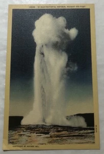Old Faithful Geyser, Height 150 Feet, Wyoming. (See Description) Postcard (L2) - Picture 1 of 2