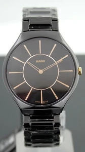 Rado True Thinline R27741152 schwarzes Zifferblatt schwarz Keramik Herrenuhr - Bild 1 von 5