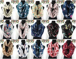 wholesale bulk 20 infinity scarves animal cat dog elephant sheep - Picture 1 of 12