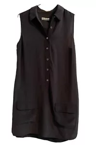 Equipment Femme Kleid Damen S Lucida kurz schwarz Seide ärmellos Pattentaschen - Bild 1 von 11