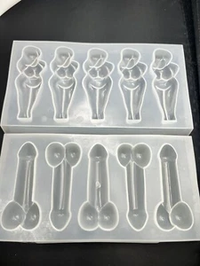 Vintage Naughty Ice Cube Chocolate Molds Trays - Picture 1 of 3