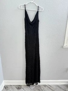 Vintage Stenay Beaded Black Gown Dress - Picture 1 of 14