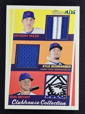 Rizzo Schwarber Bryant 2016 Heritage Clubhouse Collection GU LOGO PATCH /25 CUBS