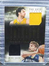 2013-14 Panini Intrigue Pau Gasol Marc Gasol Intriguing Pairs Dual Jersey #09/99