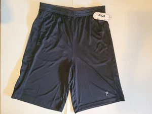 NWT Fila Boys Youth Ahtletic Shorts XL (18-20) Black w/Mesh & Gray Stripe at Leg - Picture 1 of 12
