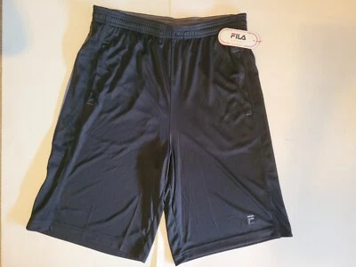 Новый с Ярлыками Fila мальчиков молодежи Ahtletic шорты XL (18-20) черный w/сетки и серый полоски на ноге - Изображение 1 из 4