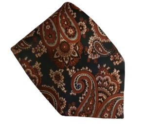 Paisley Embroidered Tie Green Classic Necktie Retro Boho Pointed Casual Formal - Picture 1 of 13